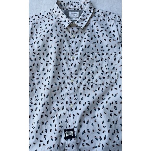 Quiksilver Men's Printed Multicolor Short Sleeve Modern Fit Shirt Size M NWOT - Picture 6 of 13